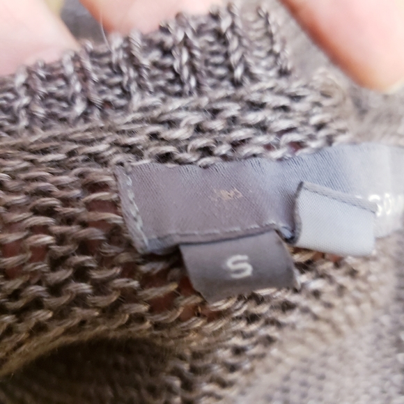 360 Sweater Tan 100% Linen Oversized Knit Scop Neck Sweater, Size S - Picture 7 of 10